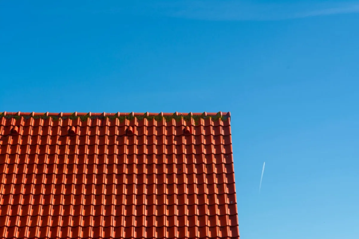 Tile roof gable in full sun, the kind of exposure that sets roof life in Wylie, TX